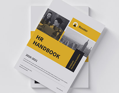 Employee handbook template preview showing structured policy sections, conduct guidelines, and onboarding framework